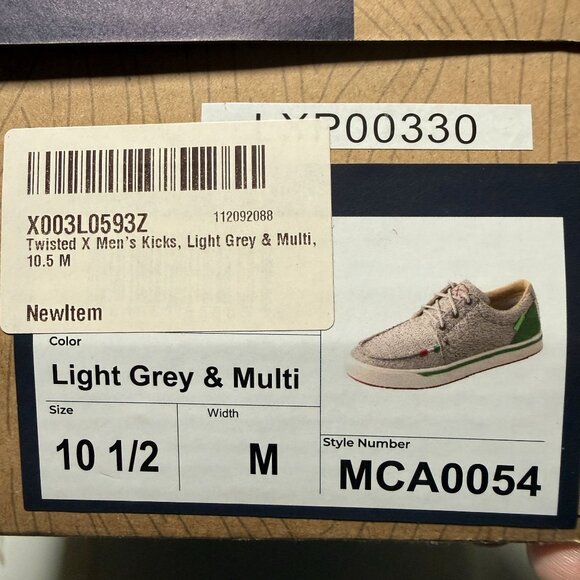 Twisted X Men's Kicks Light Grey Multi Shoes Size 10.5 NEW - Picture 11 of 11